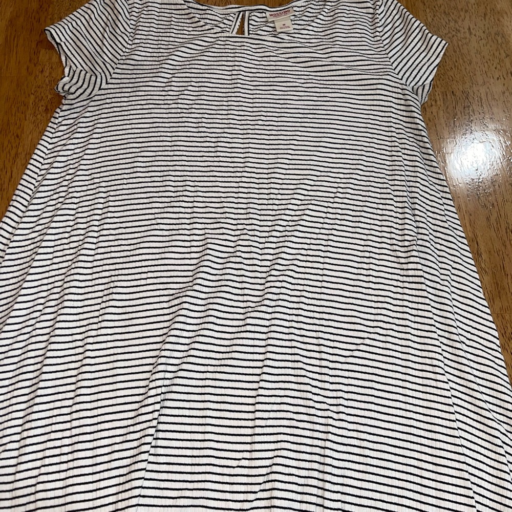 Striped Black and White Women’s T Shirt Dress
